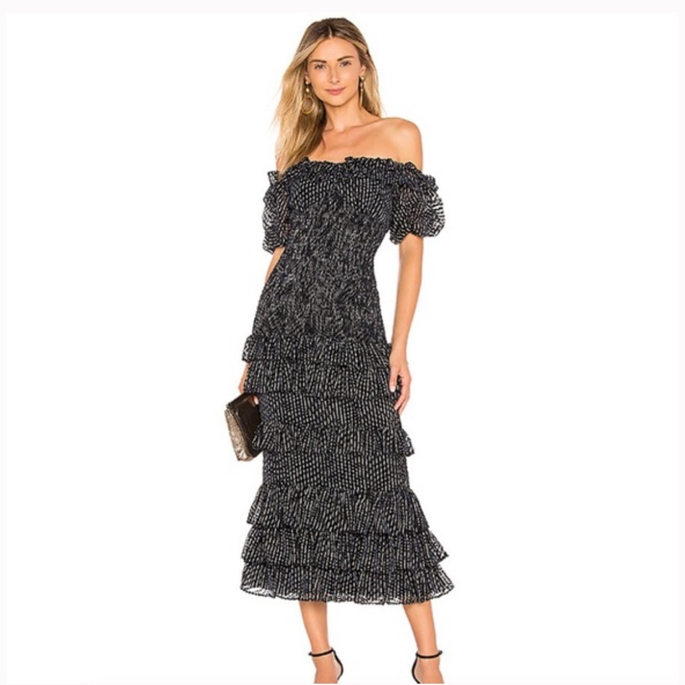 Revolve X Chrissy Teigen Nolan Navy Off-shoulder Maxi Dress - M